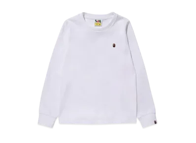 A BATHING APE Ape Head One Point LS Tee "White"
