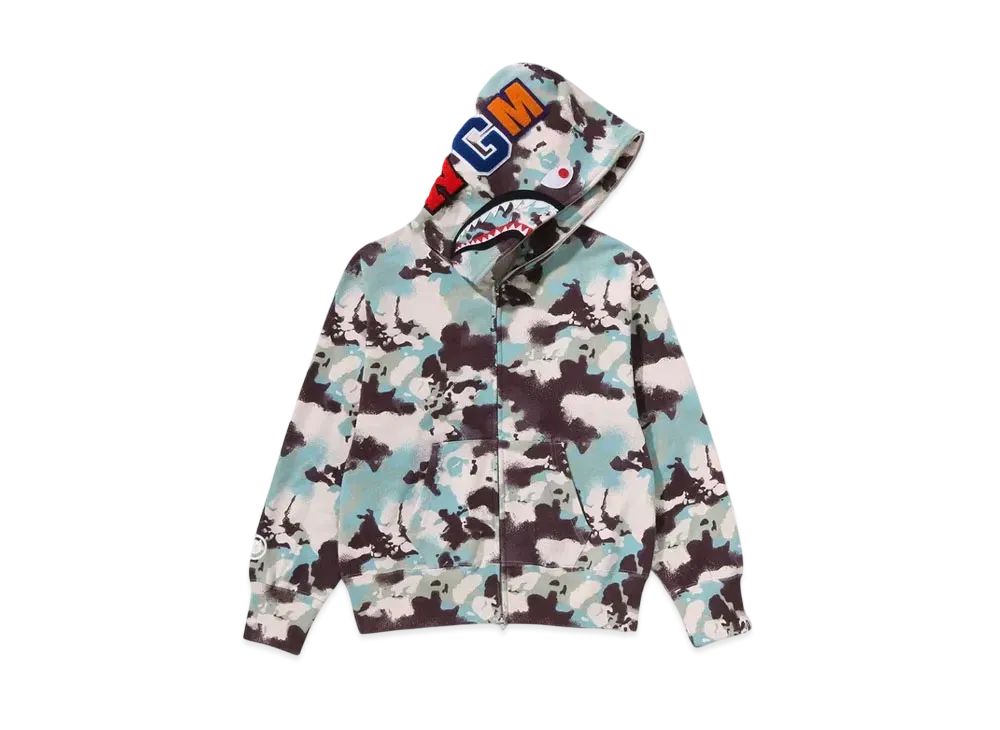 A BATHING APE Map Camo Shark Full Zip Hoodie "Multi"