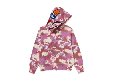 A BATHING APE Map Camo Shark Full Zip Hoodie "Pink"