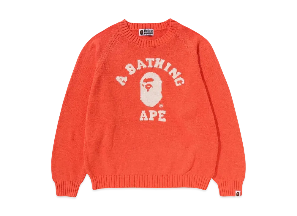 A BATHING APE College Knit Sweater "Orange"