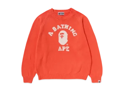 A BATHING APE College Knit Sweater "Orange"