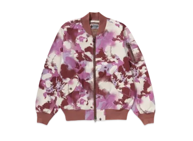 A BATHING APE Map Camo Bomber Jacket "Pink"