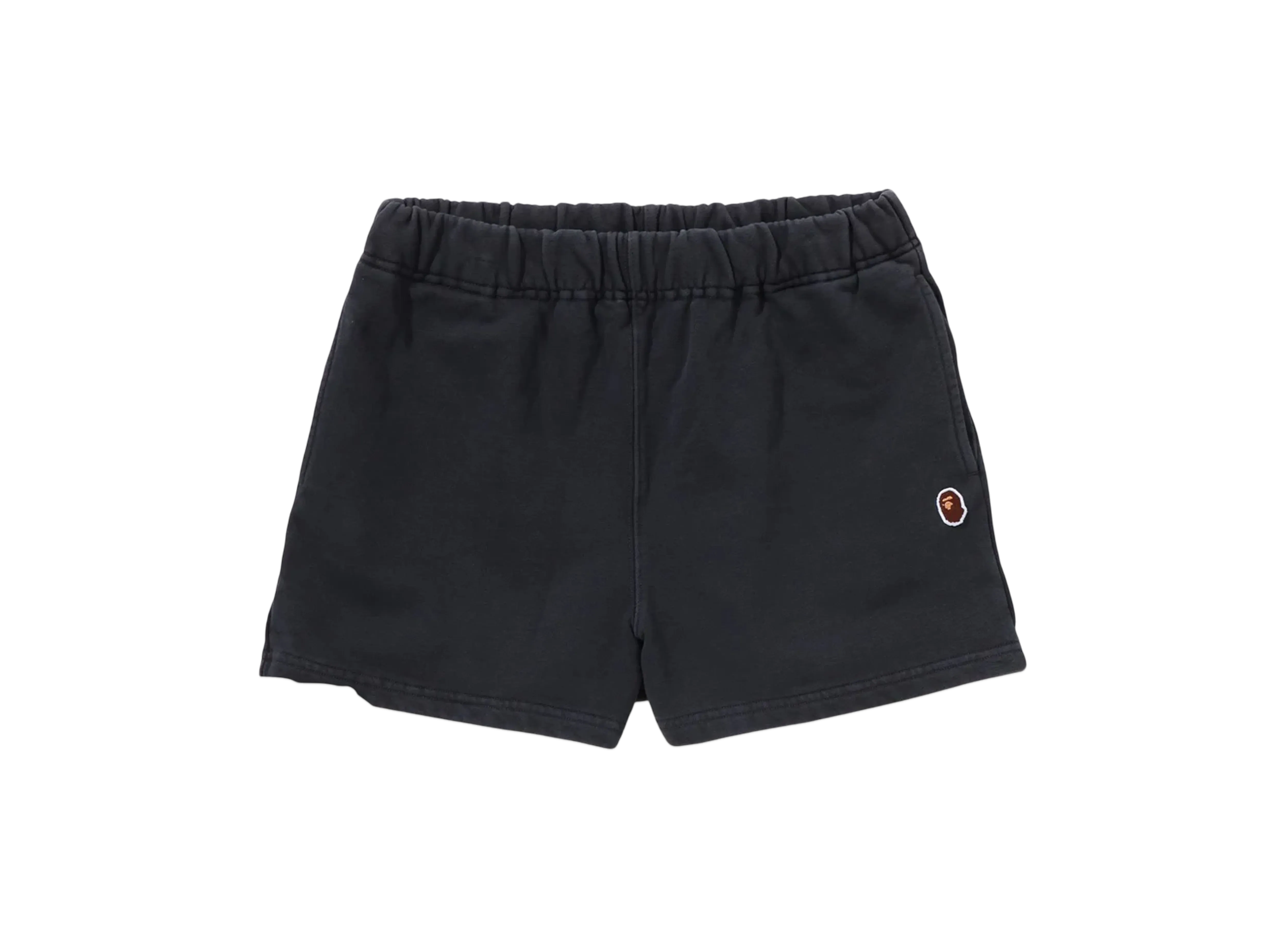 A BATHING APE Pigment Dyed One Point Sweat Shorts "Black"