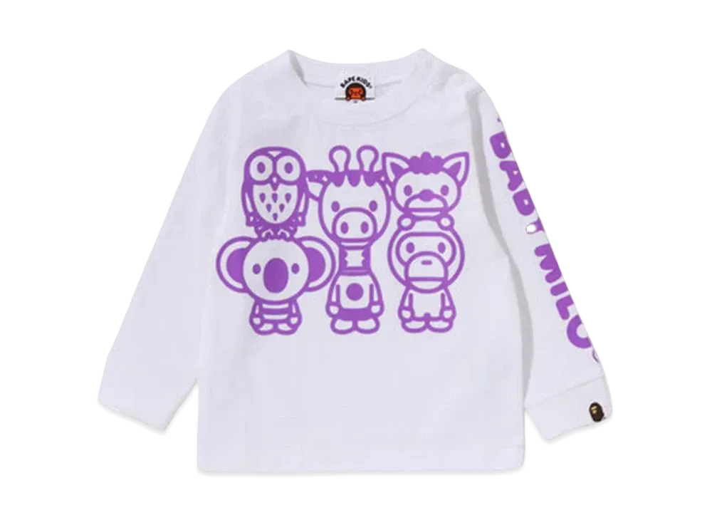 A BATHING APE Baby Milo & Friends Ls Tee "White"