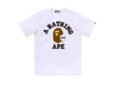 A BATHING APE Japan College Tee "White"