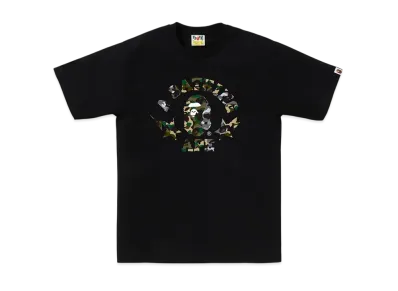 A BATHING APE 1St Camo Crazy Sta College Tee "Black"