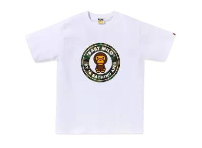 A BATHING APE 1St Camo Milo Busy Works Tee "White/Green"