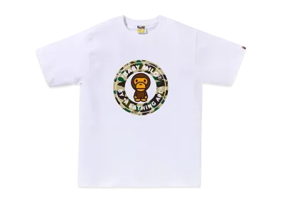 A BATHING APE 1St Camo Milo Busy Works Tee "White/Yellow"