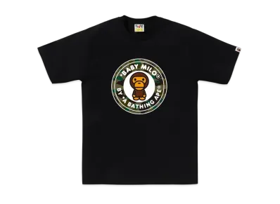 A BATHING APE 1St Camo Milo Busy Works Tee "Black/Green"