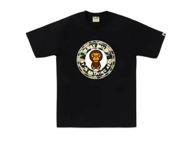 A BATHING APE 1St Camo Milo Busy Works Tee "Black/Yellow"