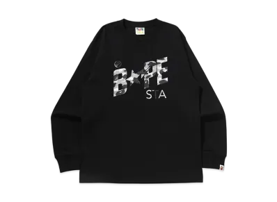 A BATHING APE 1St Camo Bape Sta Ls Tee "Black/Gray"