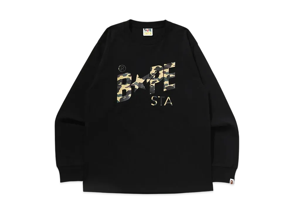 A BATHING APE 1St Camo Bape Sta Ls Tee "Black/Yellow"