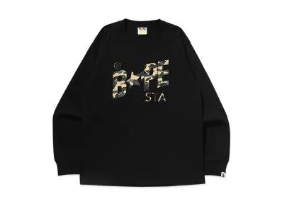A BATHING APE 1St Camo Bape Sta Ls Tee "Black/Yellow"