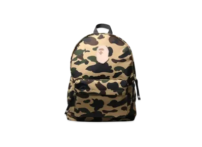 A BATHING APE 1St Camo Ape Head Patch Daypack "Yellow"