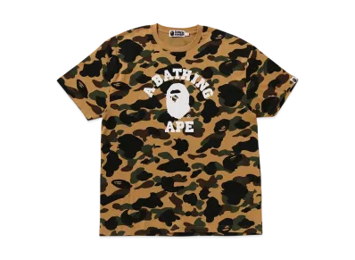 A BATHING APE Bape Ladies 1St Camo College Oversized Tee "Yellow"