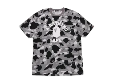 A BATHING APE Bape Ladies 1St Camo College Oversized Tee "Gray"