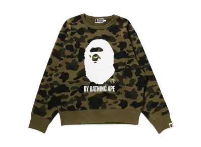 A BATHING APE Bape Ladies 1St Camo By Bathing Ape Crewneck Sweatshirt "Green"