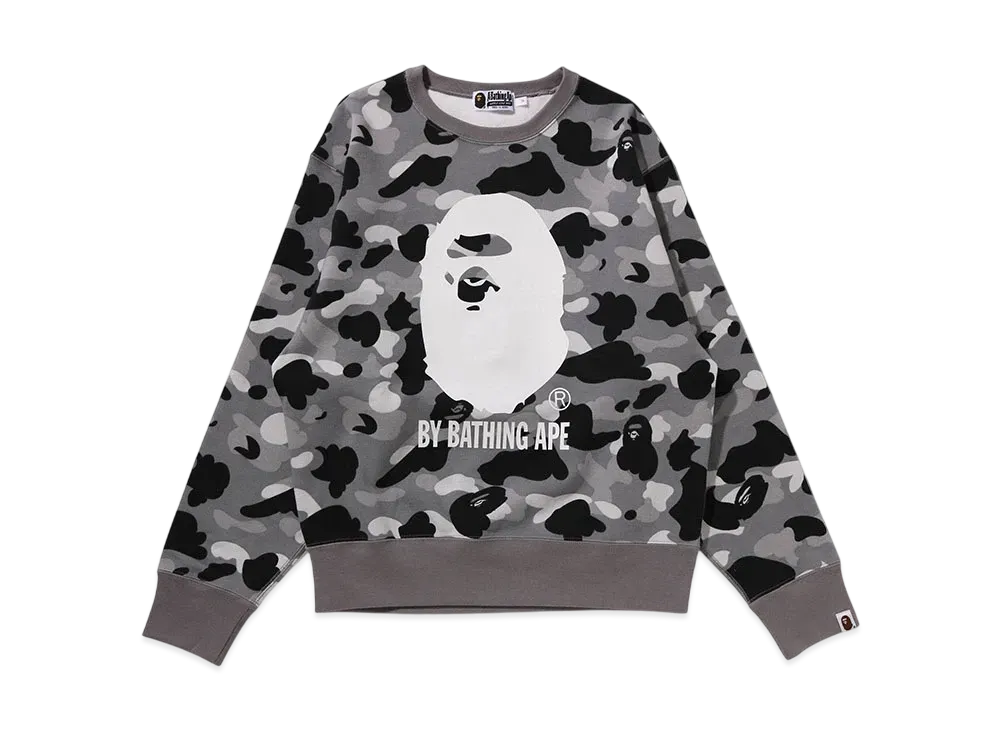 A BATHING APE Bape Ladies 1St Camo By Bathing Ape Crewneck Sweatshirt "Gray"