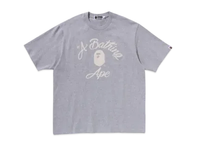 A BATHING APE Chain Stitch College Relaxed Fit Tee "Gray"