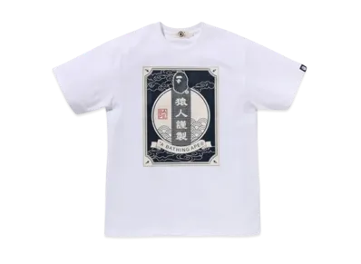 A BATHING APE Japanese Label Design Tee "White"