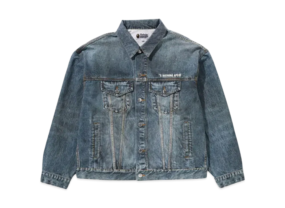 A BATHING APE Fake Print Denim Jacket "light Indy"