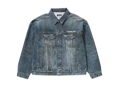 A BATHING APE Fake Print Denim Jacket "light Indy"