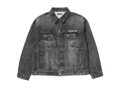 A BATHING APE Fake Print Denim Jacket "Black"