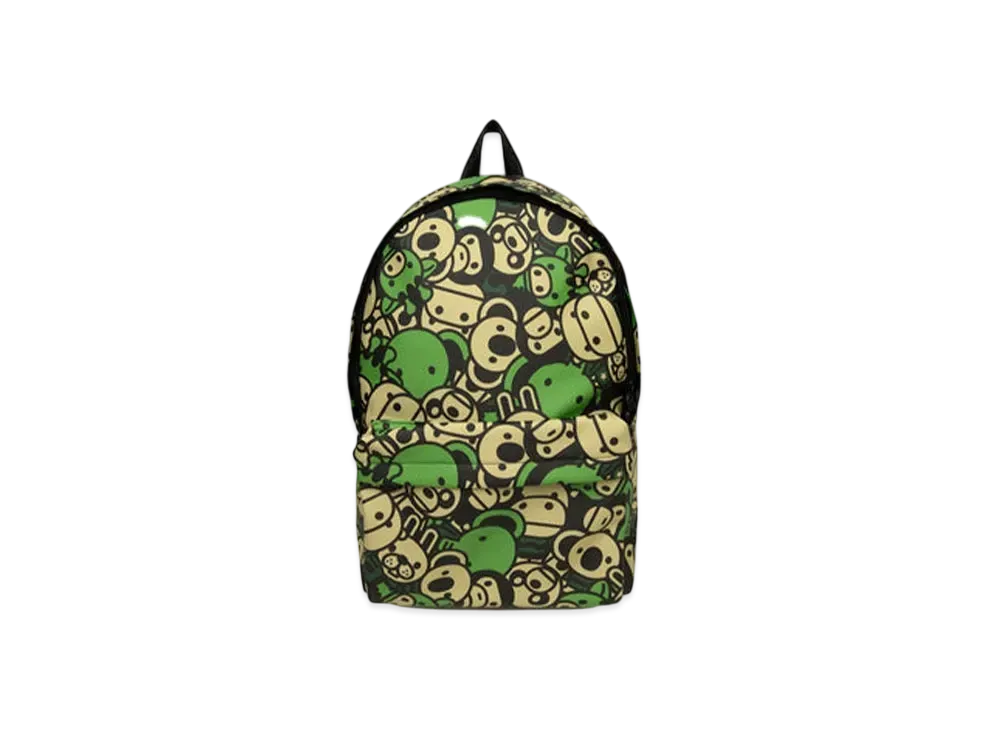 A BATHING APE All Friends Large Backpack "Green"