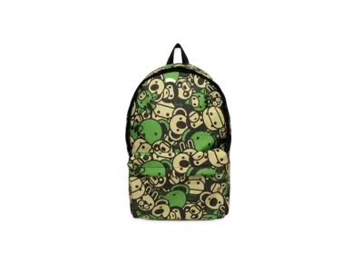 A BATHING APE All Friends Large Backpack "Green"