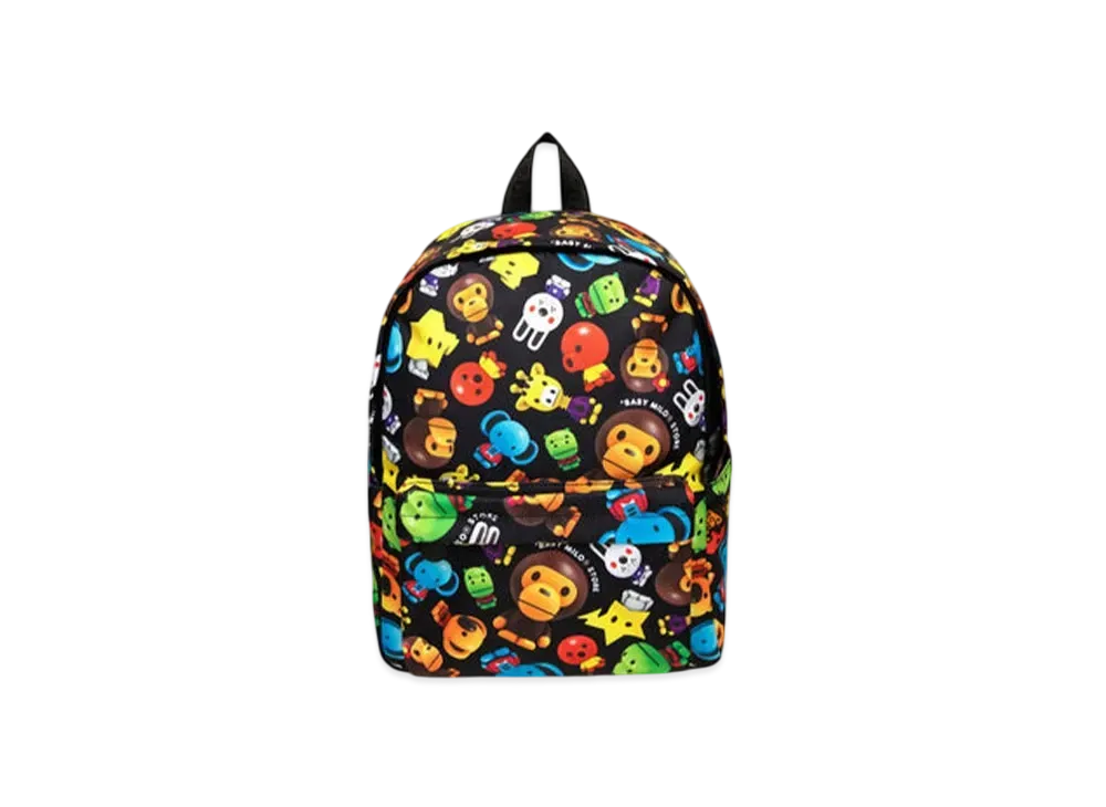 A BATHING APE Milo 3D All Print Pattern Medium Backpack "Black"