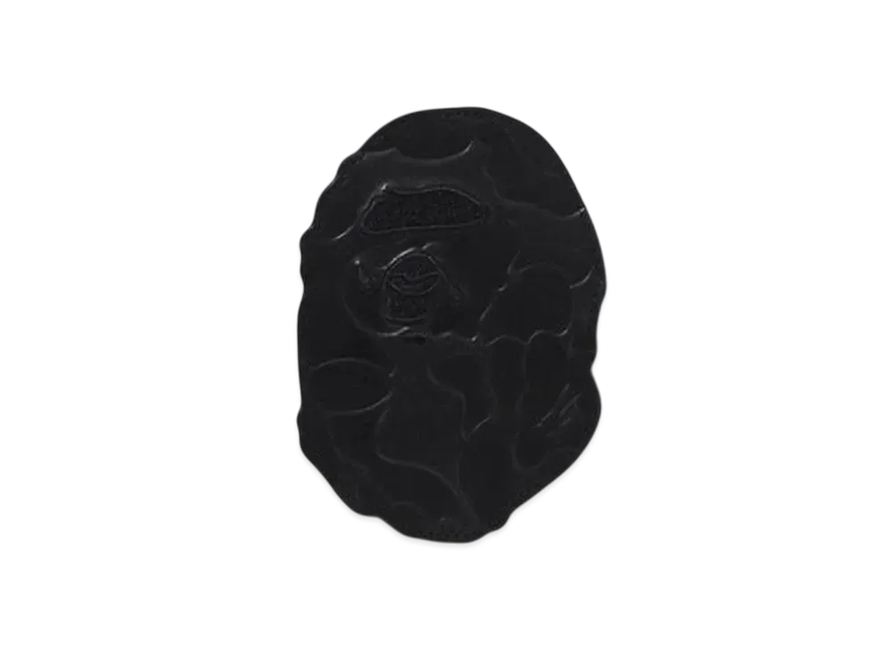 A BATHING APE Embossed Leather Card Case "Black"