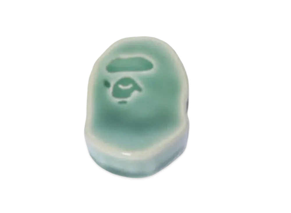 A BATHING APE Porcelain Ape Head Chopstick Rest "Green"