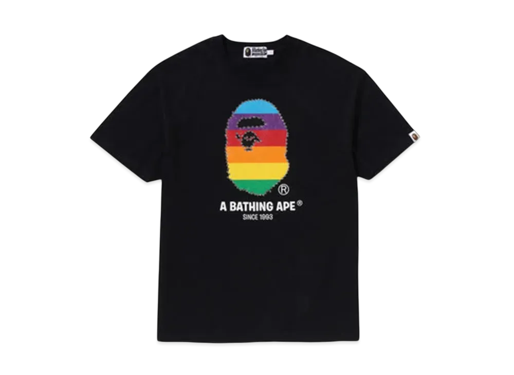 A BATHING APE Crystal Ape Head Oversized Tee "Black"