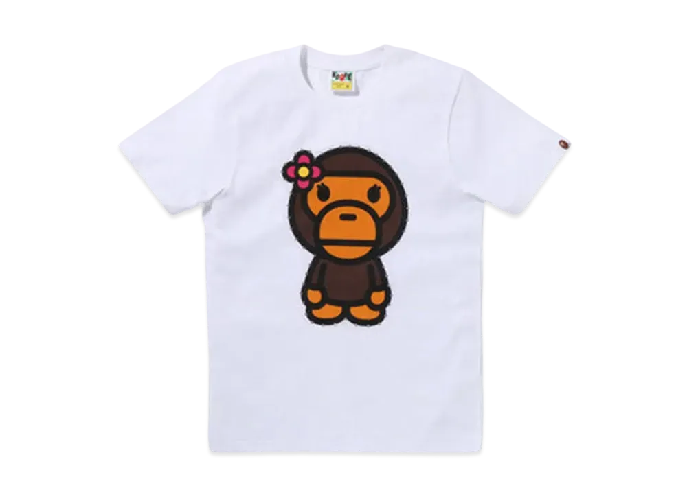 A BATHING APE Crystal Stone Big Baby Lisa Tee "White"
