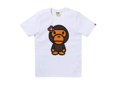 A BATHING APE Crystal Stone Big Baby Lisa Tee "White"
