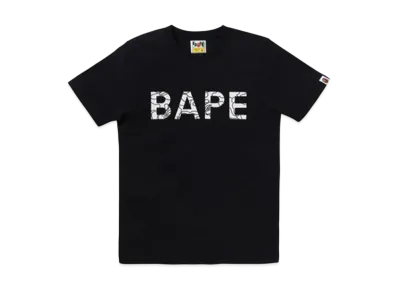 A BATHING APE Neon Camo Glitter Bape Tee "Black"