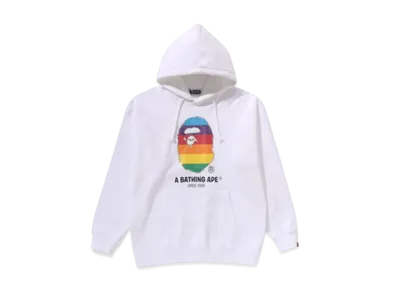 A BATHING APE Crystal Ape Head Oversized Pullover Hoodie "White"