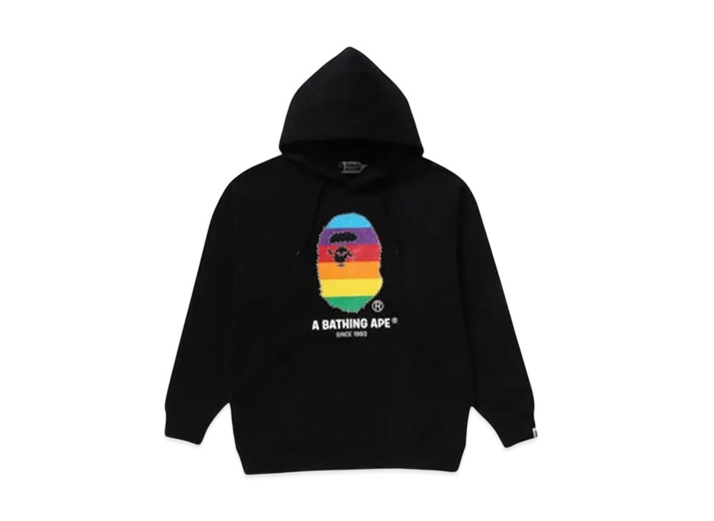 A BATHING APE Crystal Ape Head Oversized Pullover Hoodie "Black"