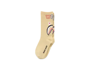 A BATHING APE Shark Socks "Yellow"