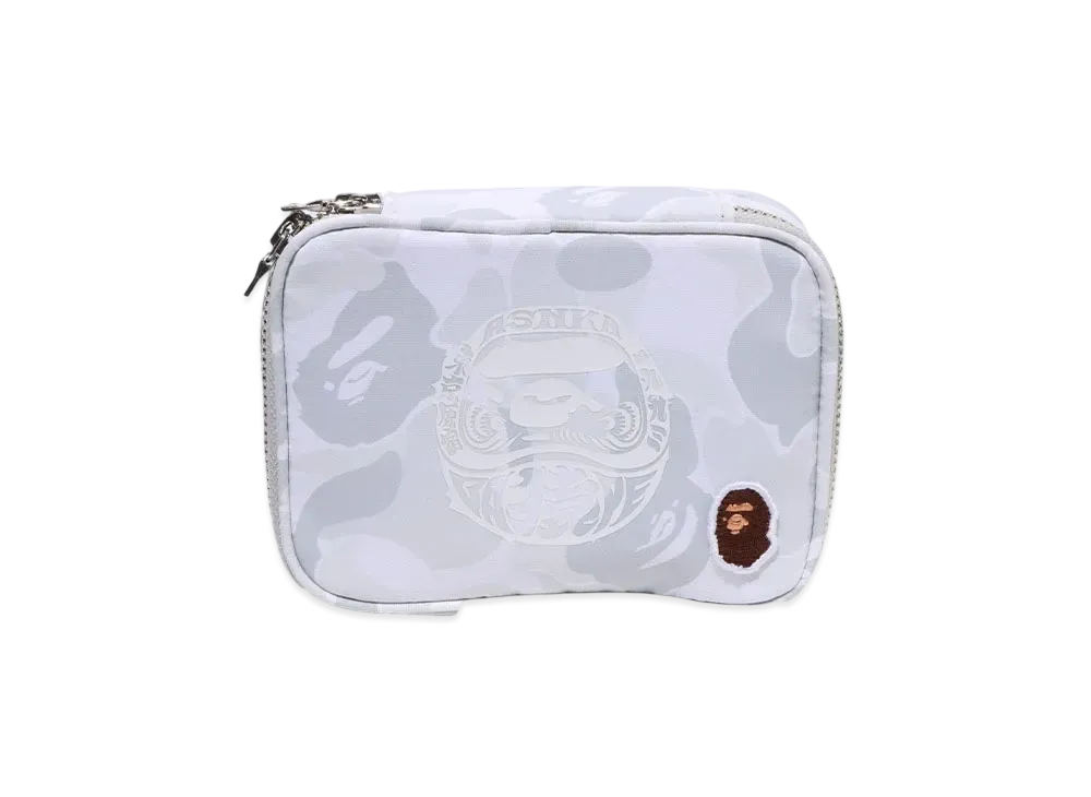 A BATHING APE Harajuku Camo Daruma Amenity Pouch "Gray"