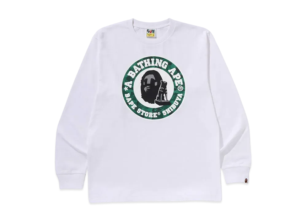 A BATHING APE Shibuya Long Sleeve Tee "White"