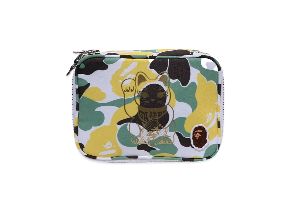 A BATHING APE Osaka Camo Amenity Pouch "Yellow"