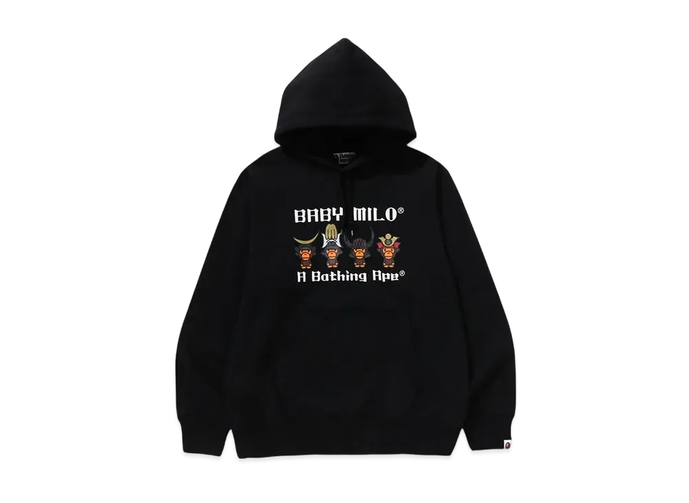 A BATHING APE Kyoto Baby Milo Samurai Pullover Hoodie "Black"