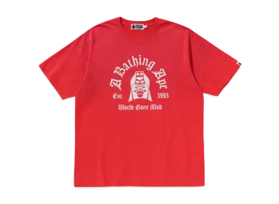A BATHING APE Washed Effect Tee "Red"