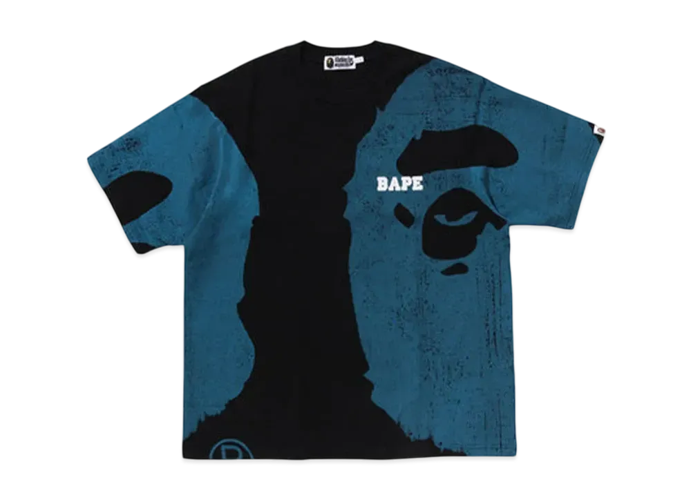A BATHING APE Water Print Ape Head Relaxed Fit Tee "Black"