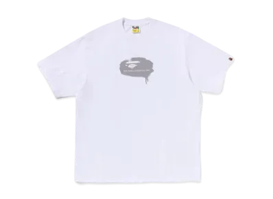 A BATHING APE Graffiti Ape Head Logo Relaxed Fit Tee "White"