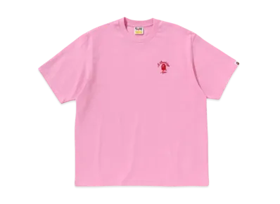 A BATHING APE One Point College Relaxed Fit Tee "Pink"