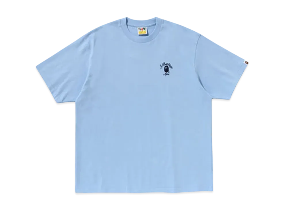 A BATHING APE One Point College Relaxed Fit Tee "Blue"