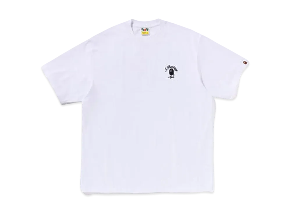 A BATHING APE One Point College Relaxed Fit Tee "White"