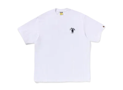 A BATHING APE One Point College Relaxed Fit Tee "White"
